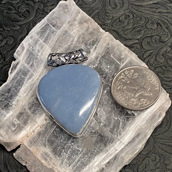 Angelite Anhydrite Angel Stone Pendant Stone Crystal Jewelry - Picture 6 of 7